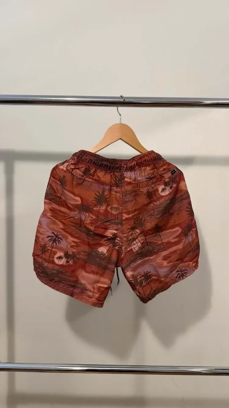 Rip Curl Men's Blocked Out Volley Shorts Faded Burgundy Size Small